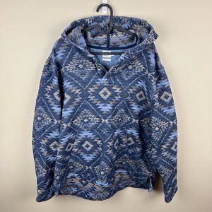 FAHERTY blue Pacific hooded poncho